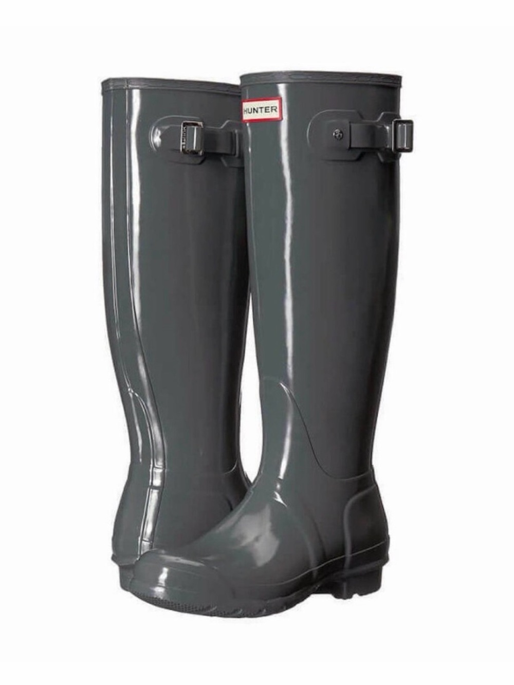 Hunter Women's Original Tall Gloss Rain Boots Slate Grey Size US 7 EUR 38